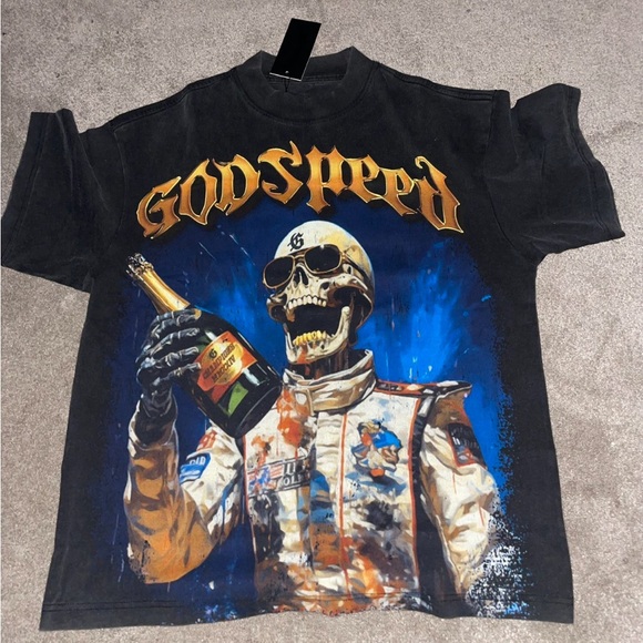 Godspeed Victory Toast Black Wash T shirt